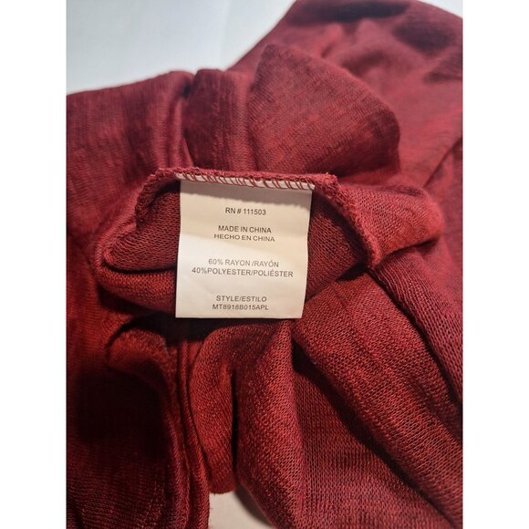 Lily Star Womens Twist Knot Front Red Top M - Picture 4 of 6